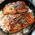 Honey Sriracha Salmon and Rice