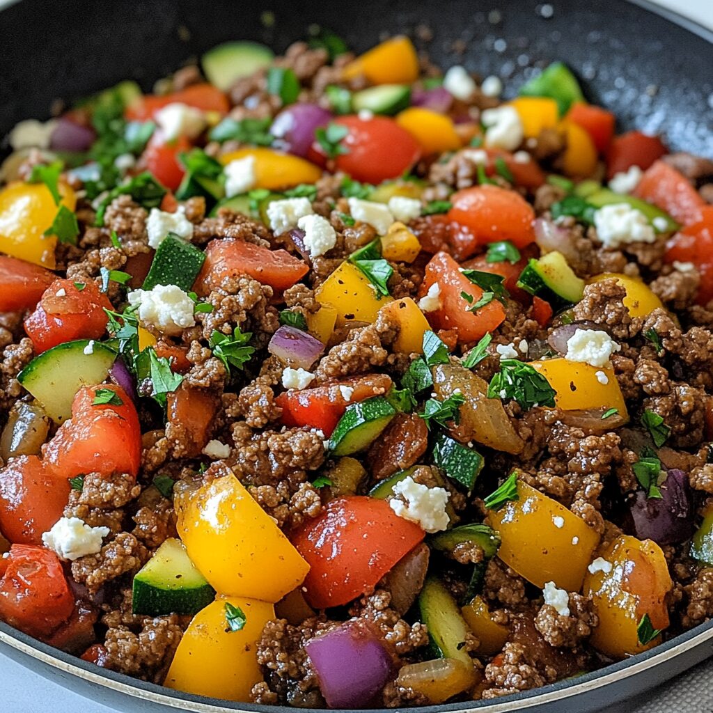 Mediterranean Ground Beef Stir Fry