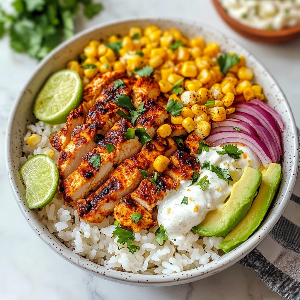 Street Corn Chicken Rice Bowl