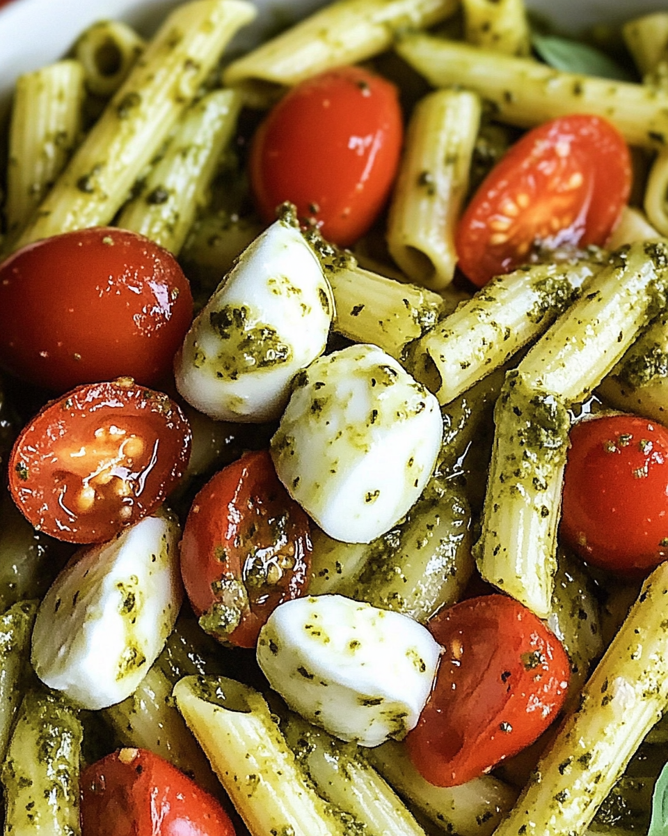 Pesto Caprese Pasta Salad