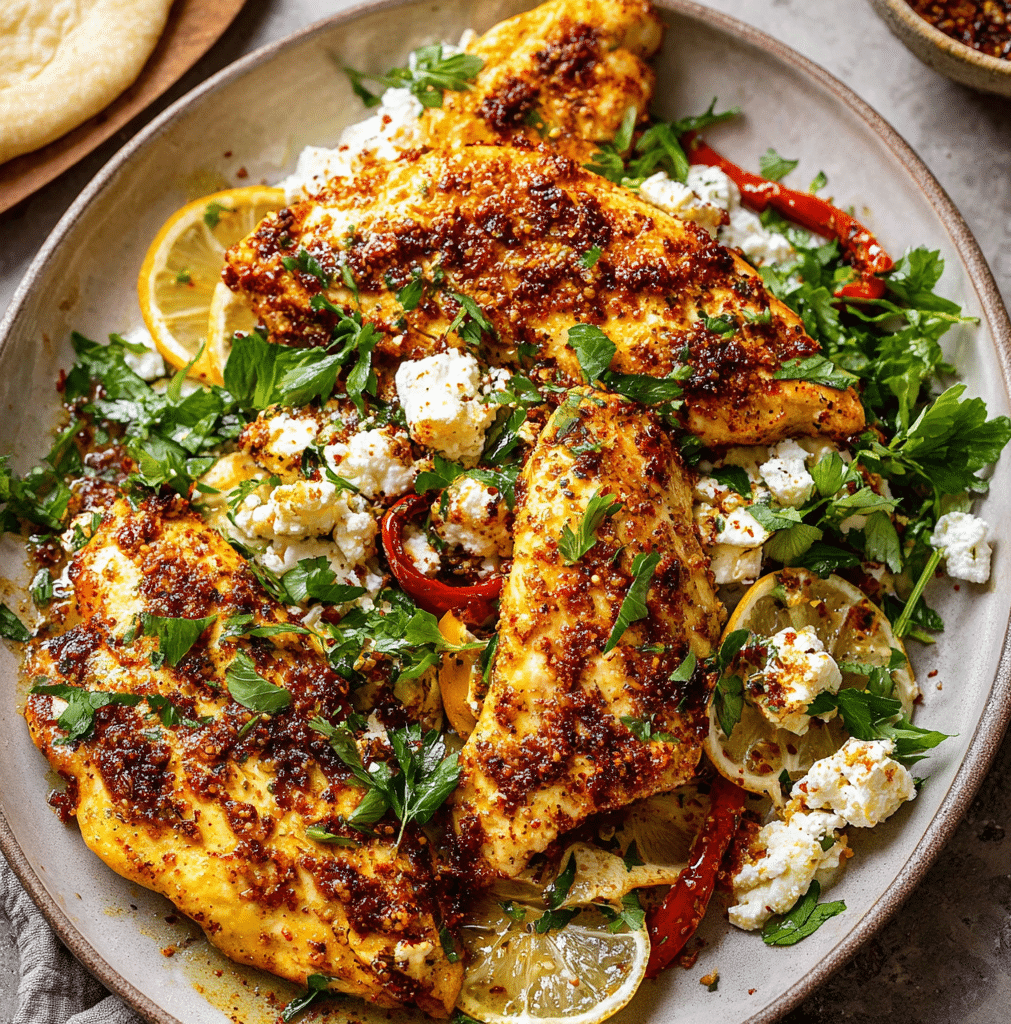 Crispy Feta Lemon‑Pepper Chicken