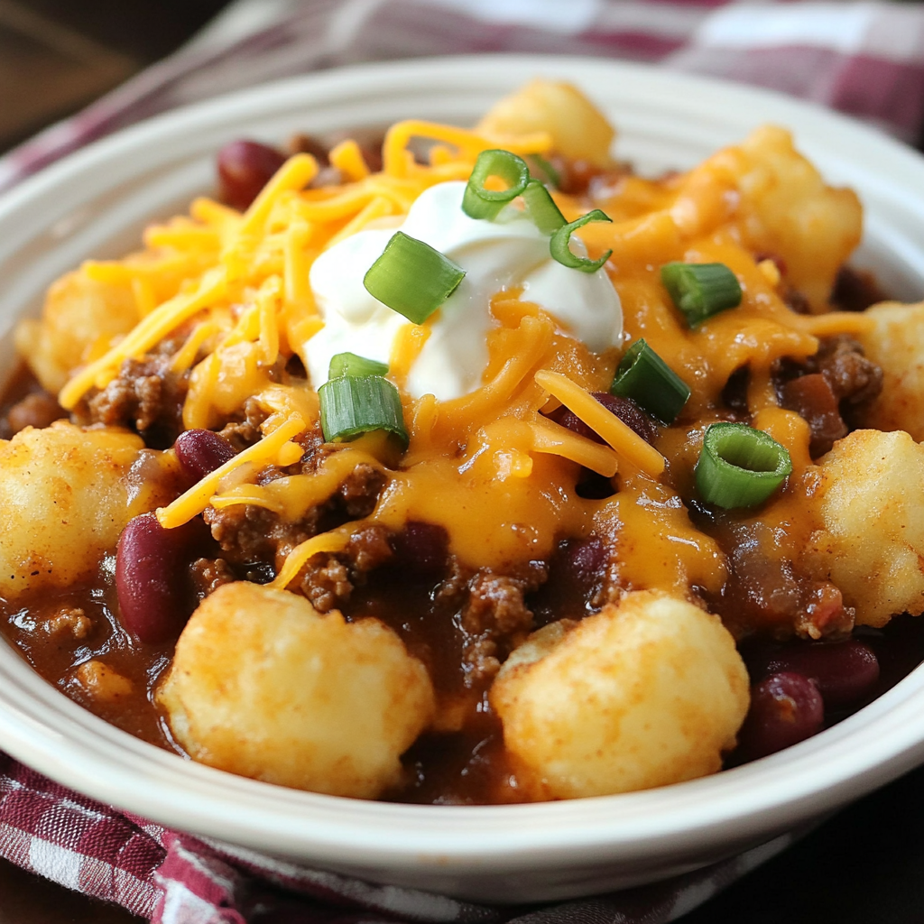 Crock Pot Chili Cheese Tater Tots
