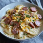 Crockpot Pierogi Casserole with Kielbasa