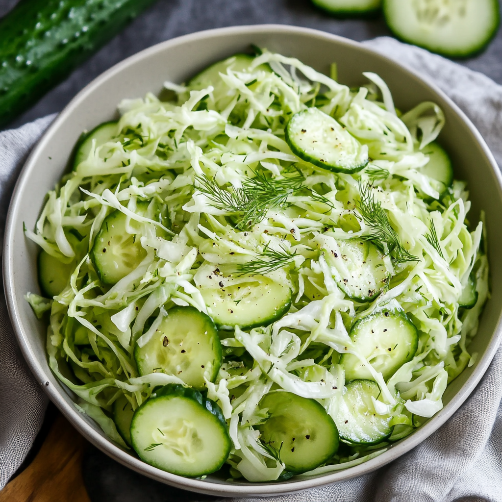 Green Cabbage Cucumber Salad