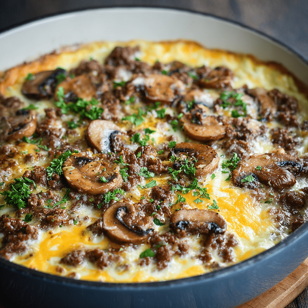 Hamburger Mushroom Bake