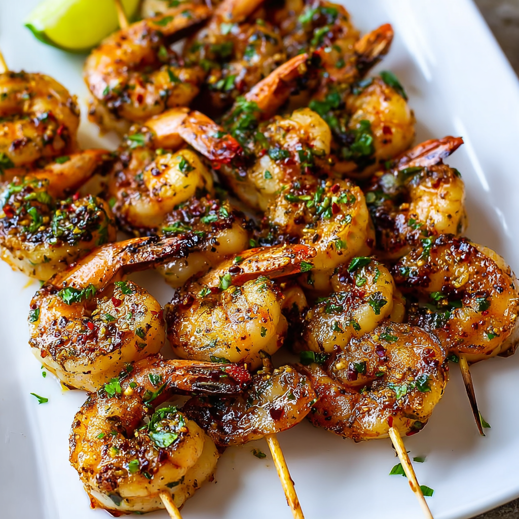 Marinade Shrimp Skewers