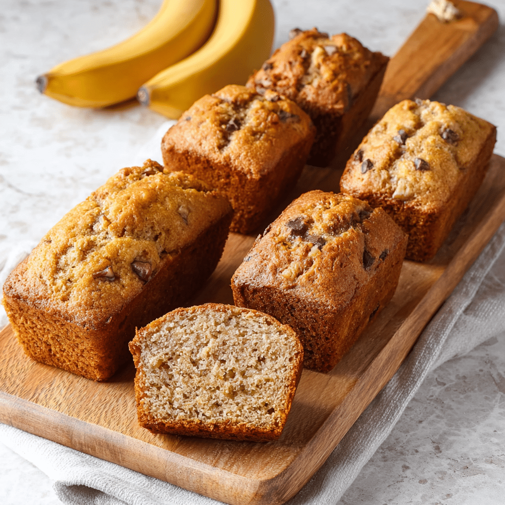 Mini Banana Bread Loaf Cakes