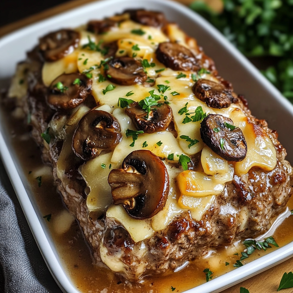 Mushroom Swiss Cheese Meatloaf
