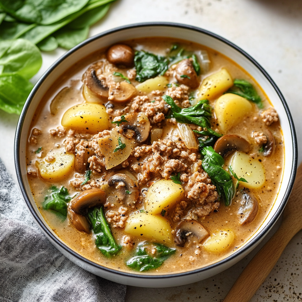 Savory Ground Chicken Soup