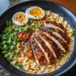 Spicy Chicken Ramen with Garlic Cream Sauce