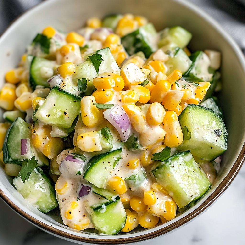 Street Corn Meets Creamy Cucumber Salad