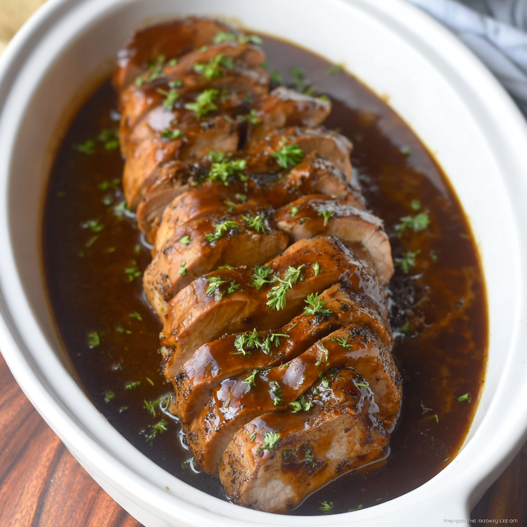 Slow Cooker Honey Balsamic Pork Tenderloin
