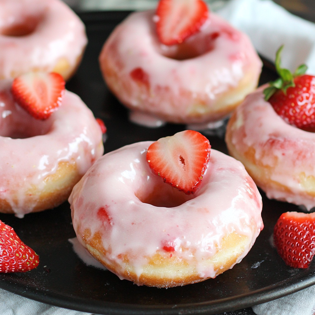 Strawberry Baked Donuts