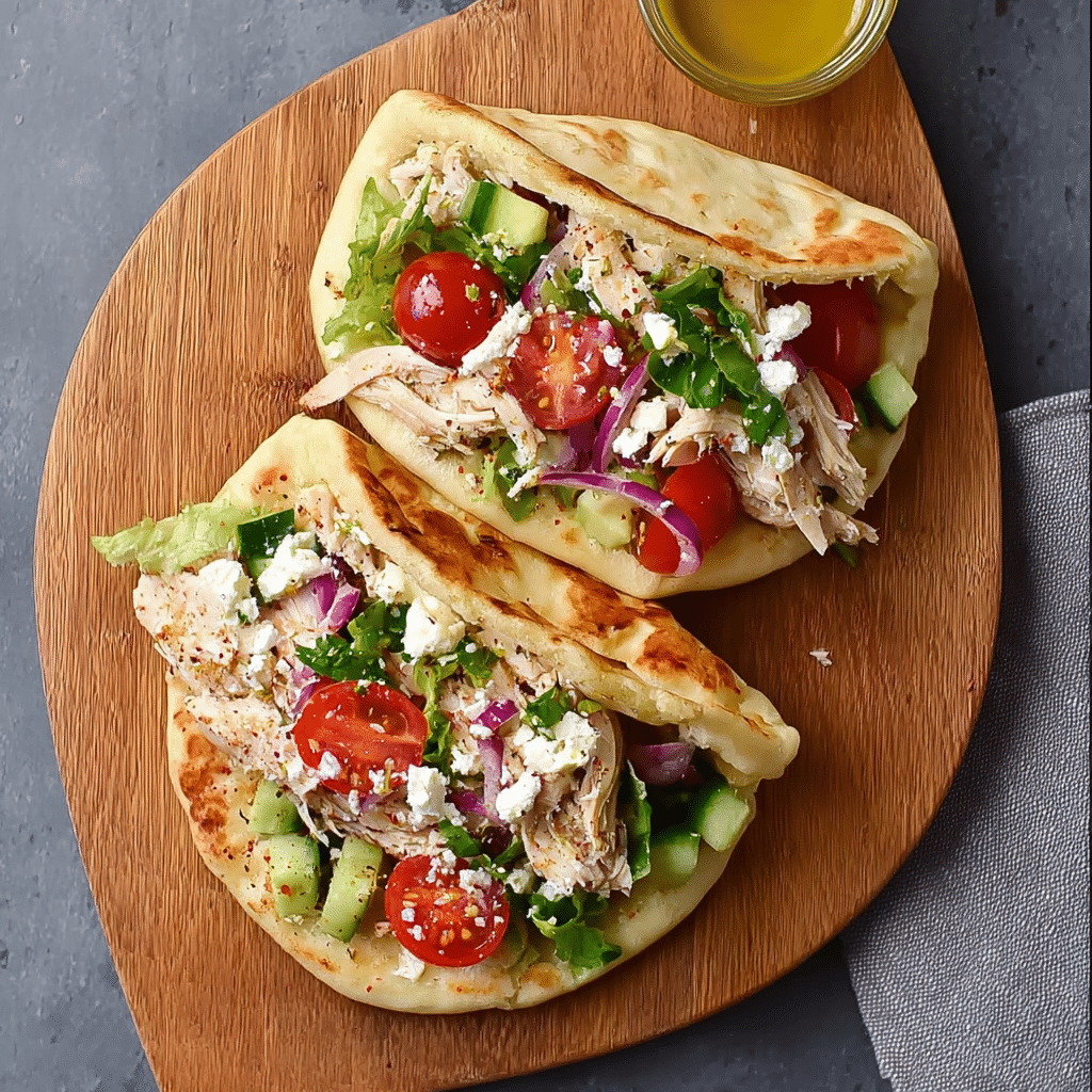Chicken Hummus Naan Wraps