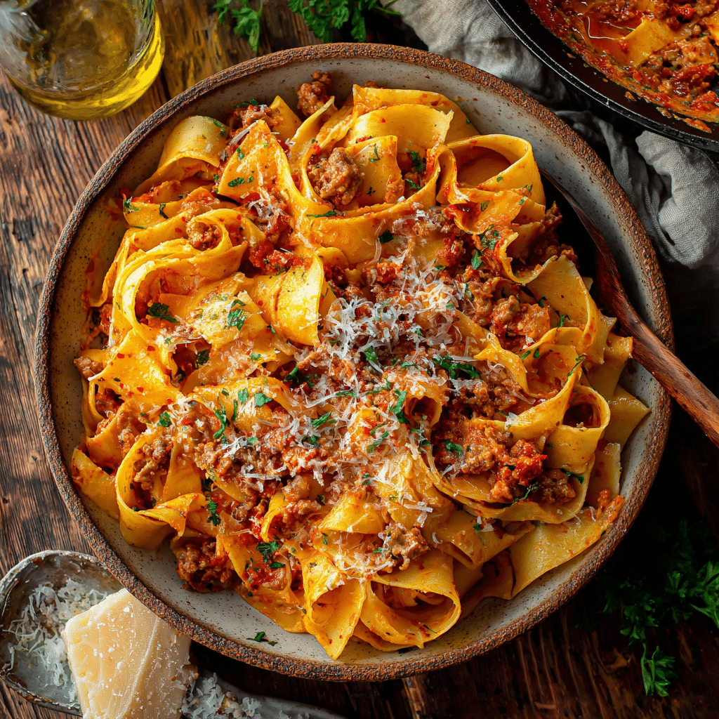 Creamy Calabrian Chili Pappardelle