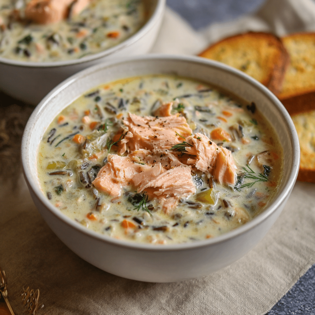 Creamy Salmon Wild Rice Soup