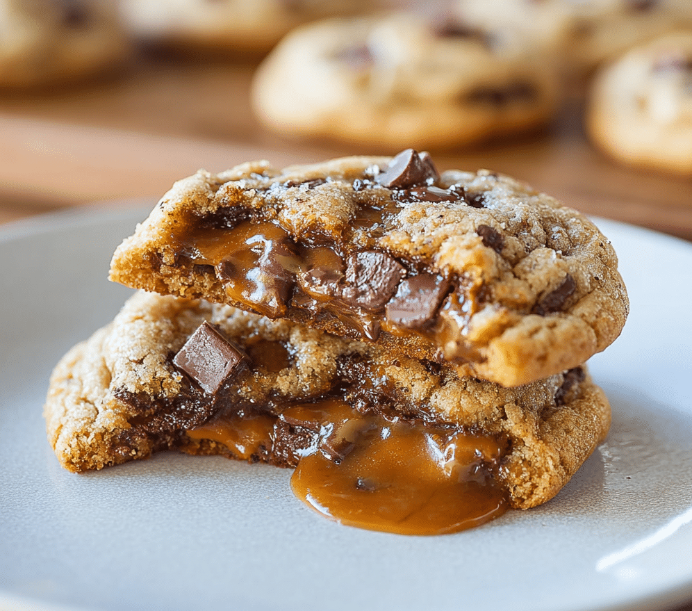 Dulce de Leche Stuffed Chocolate Chip Cookies
