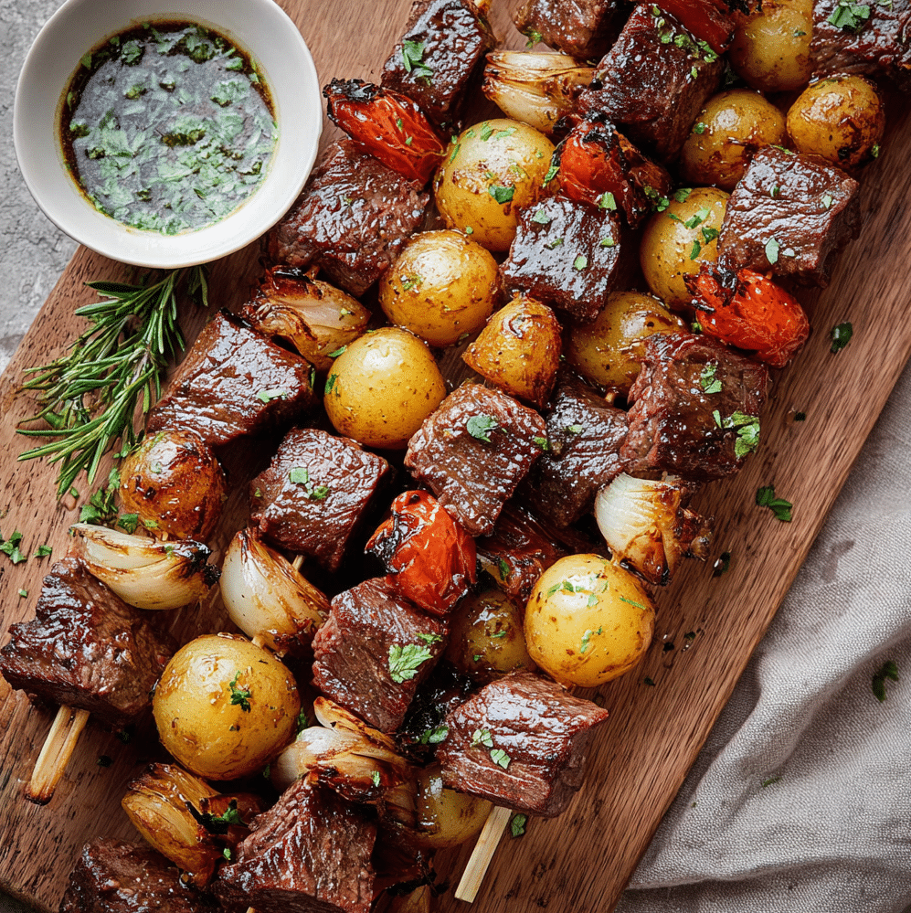 Marinated Steak and Potato Skewers