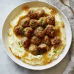 Mini Swedish Meatballs with Mashed Potatoes