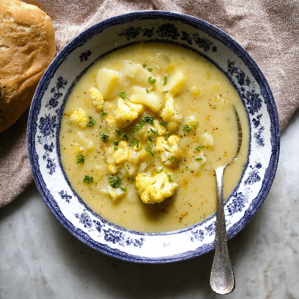Potato Cauliflower and Leek Soup
