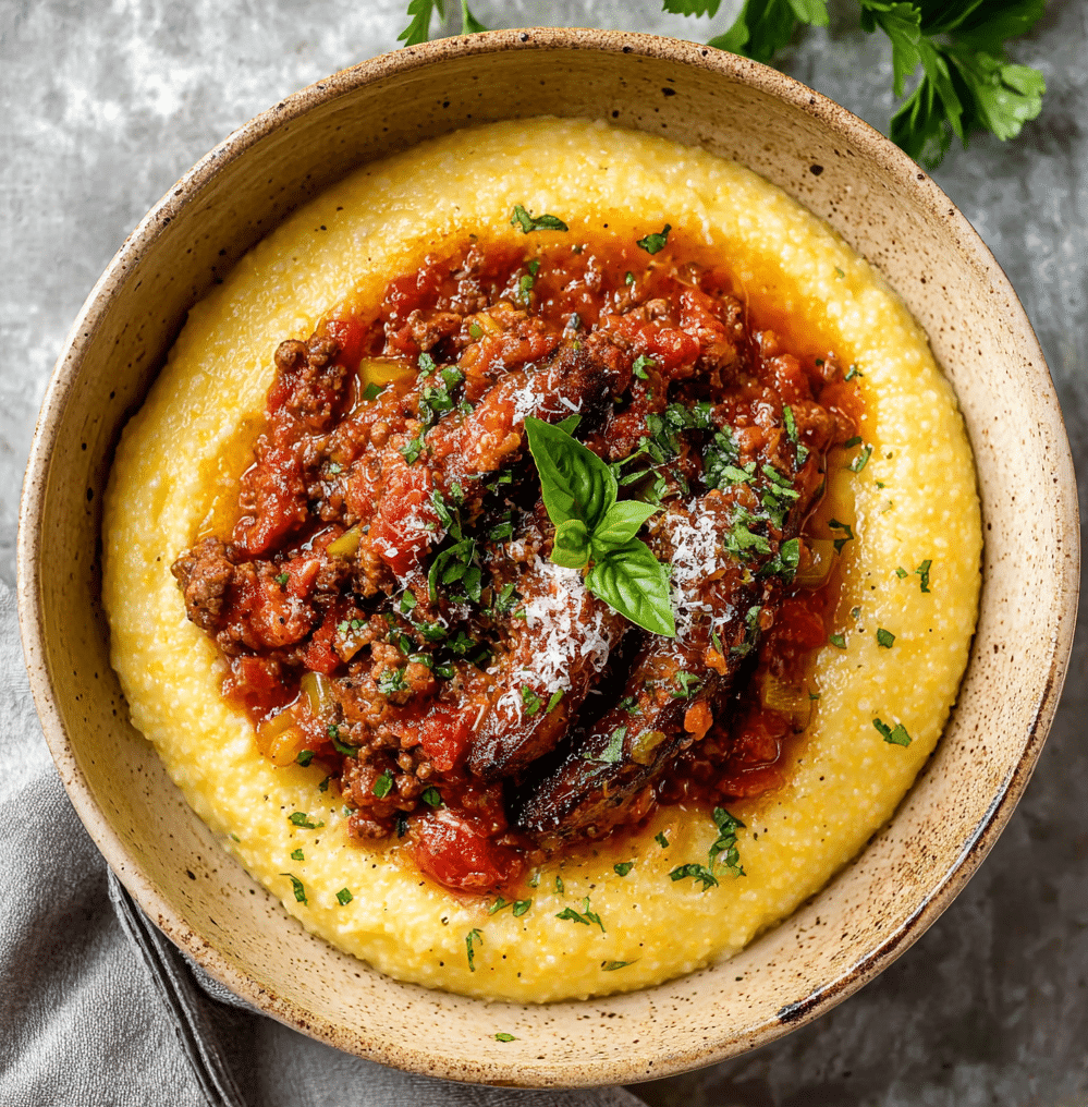 Ragu Sauce with Creamy Polenta