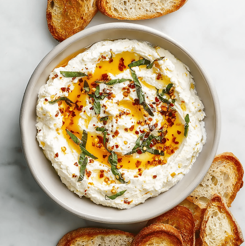 Spicy Ricotta Dip with Hot Honey