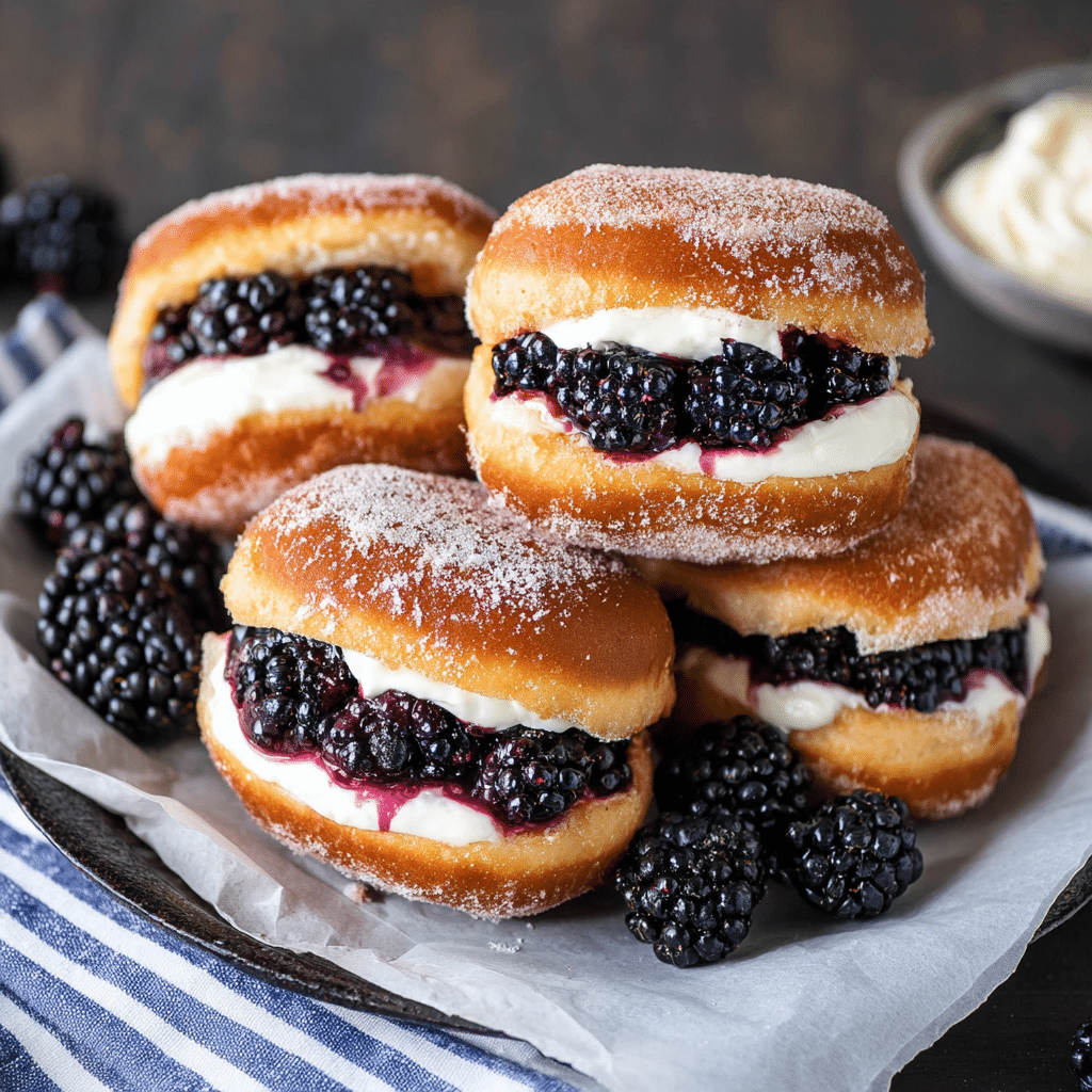 Blackberries & Cream Slider Doughnuts