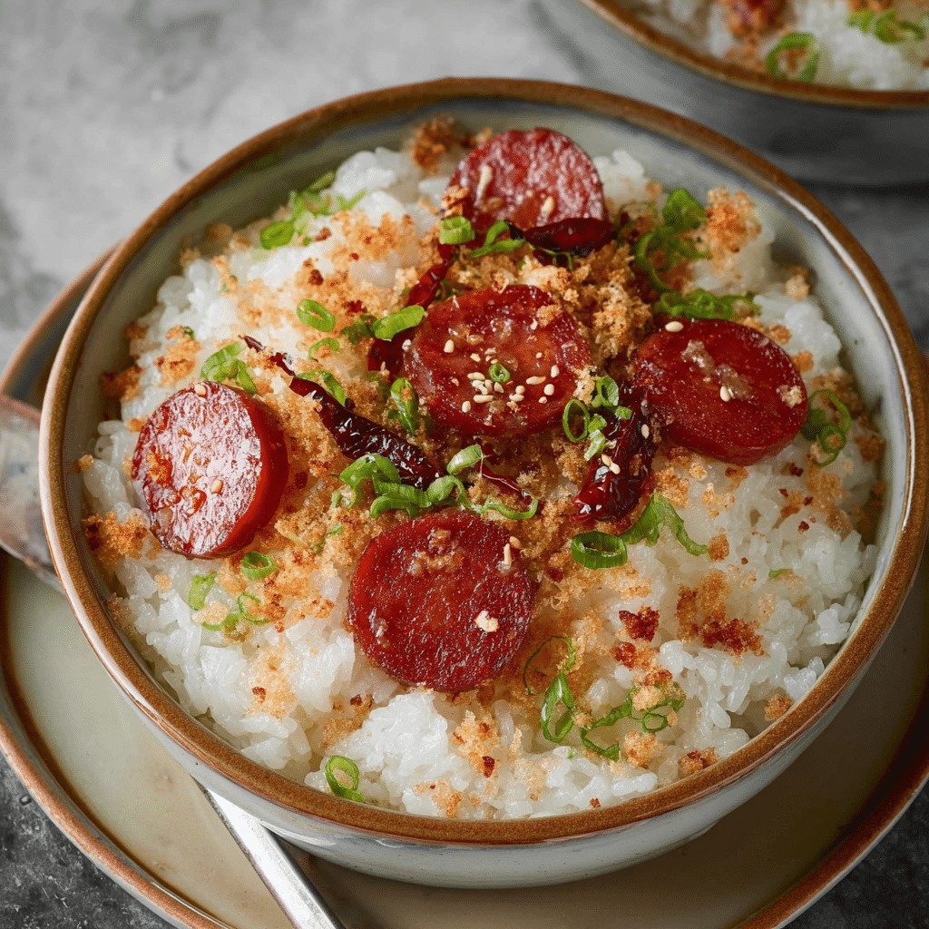 Sticky Rice with Chinese Sausage Delight