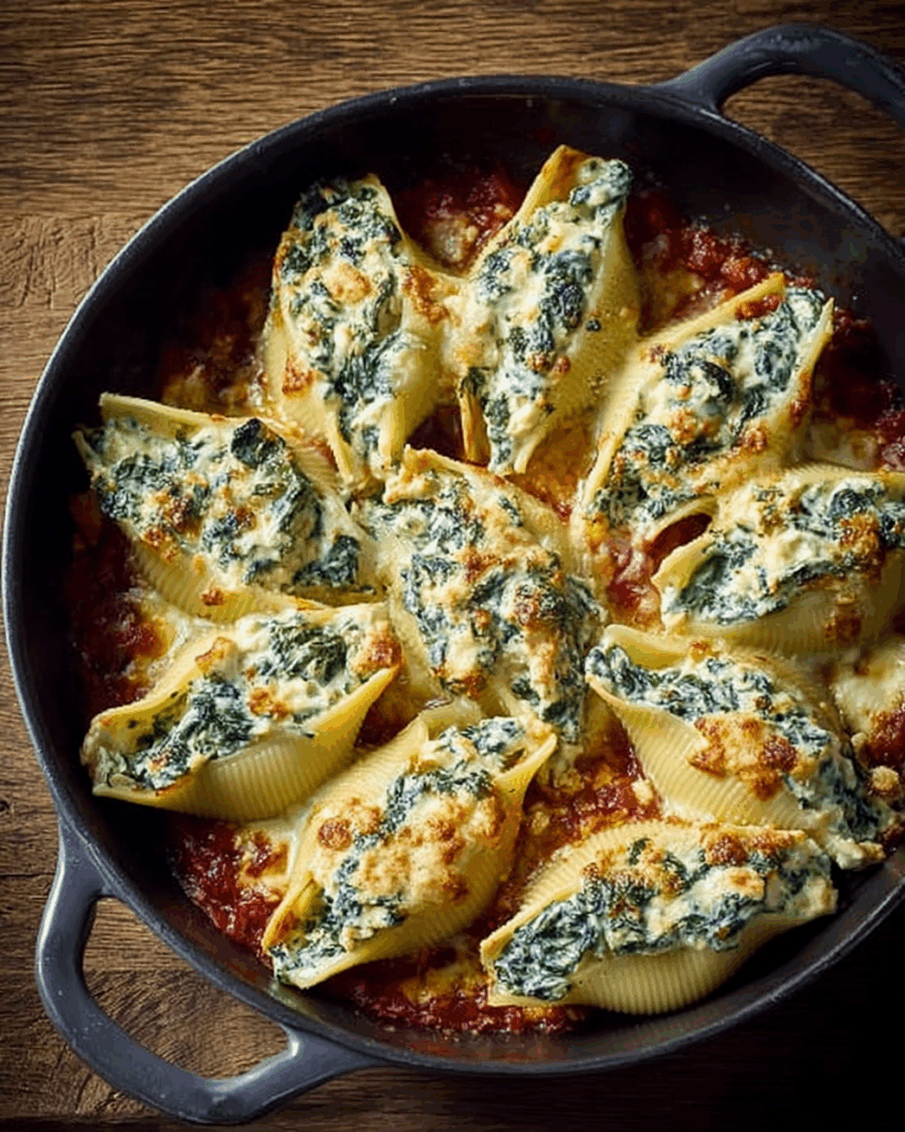 Creamy Spinach & Ricotta Stuffed Shells