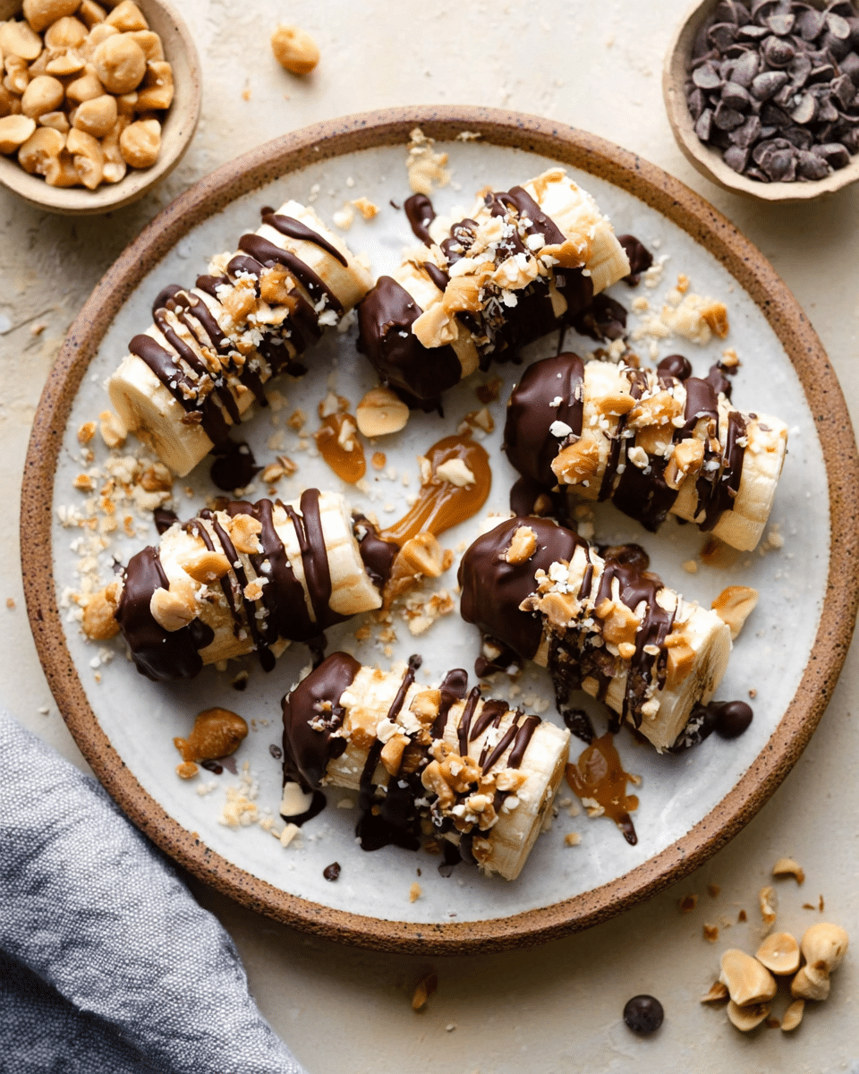 Frozen Banana Snickers Bites