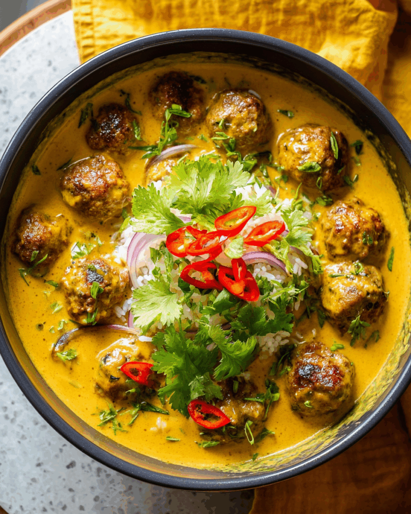 Jerk Meatballs in Coconut Curry Sauce