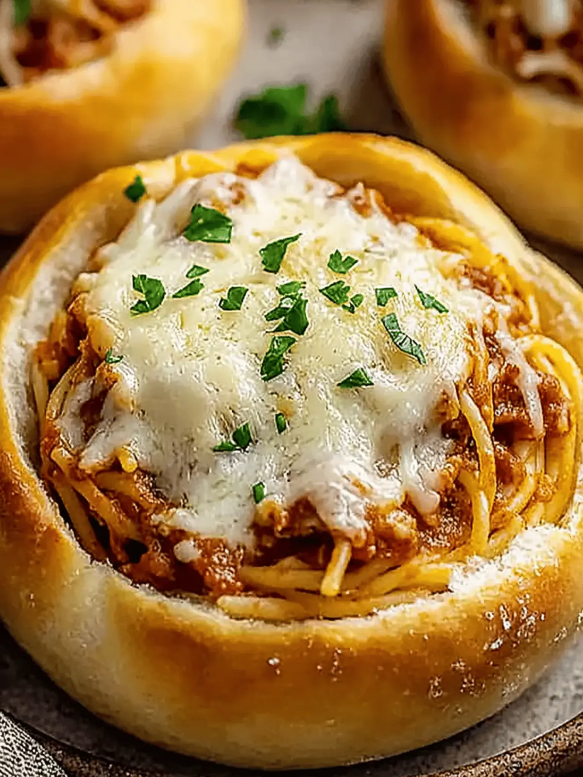 Spaghetti Garlic Bread Bowls