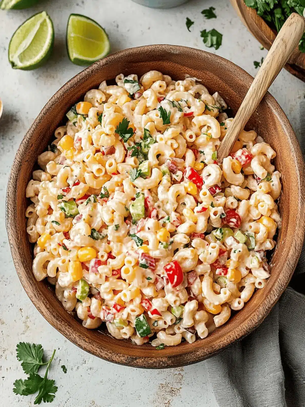 Zesty Mexican Macaroni Salad with Creamy Avocado Dressing