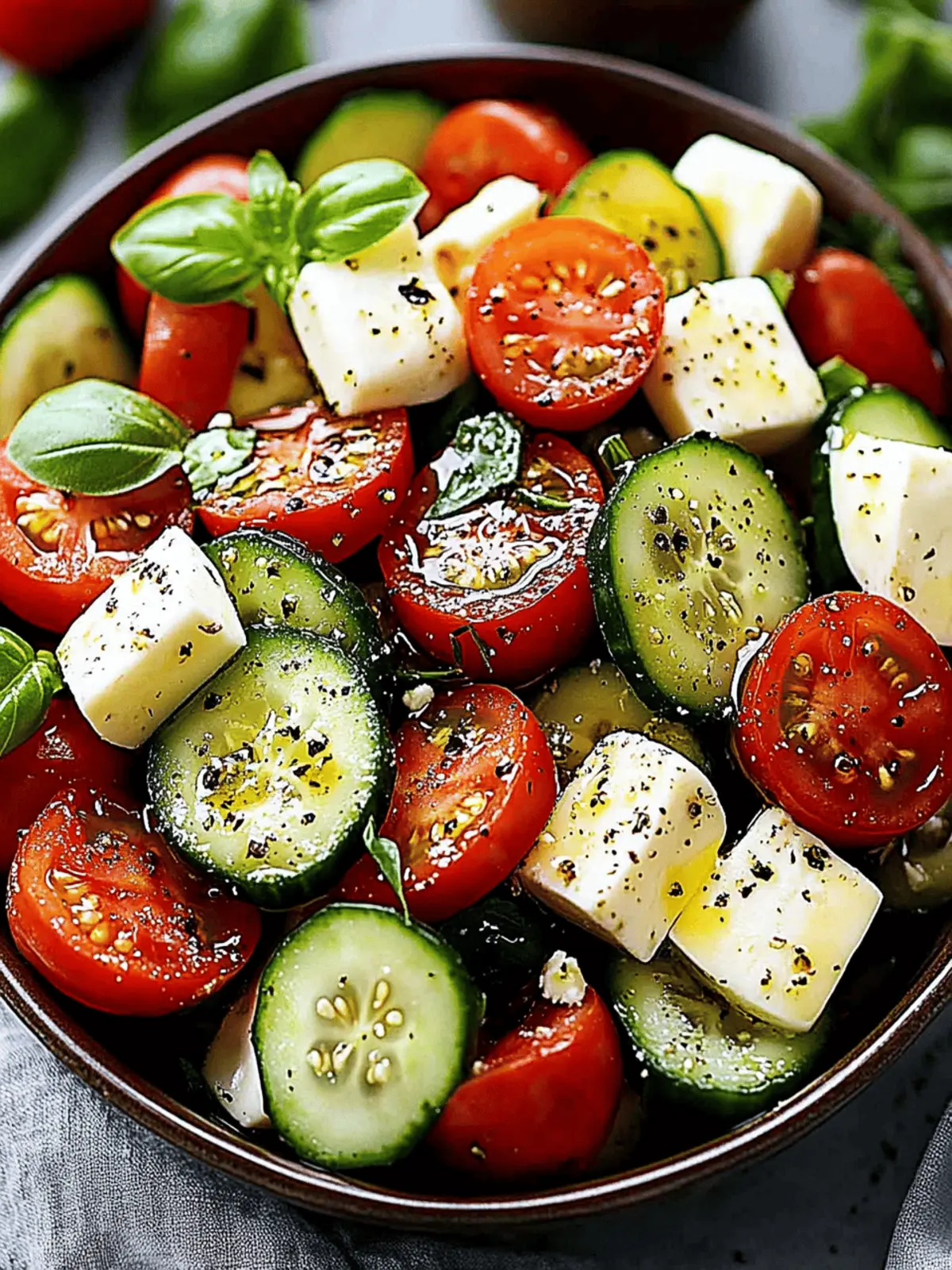 Tomato Cucumber Mozzarella Salad
