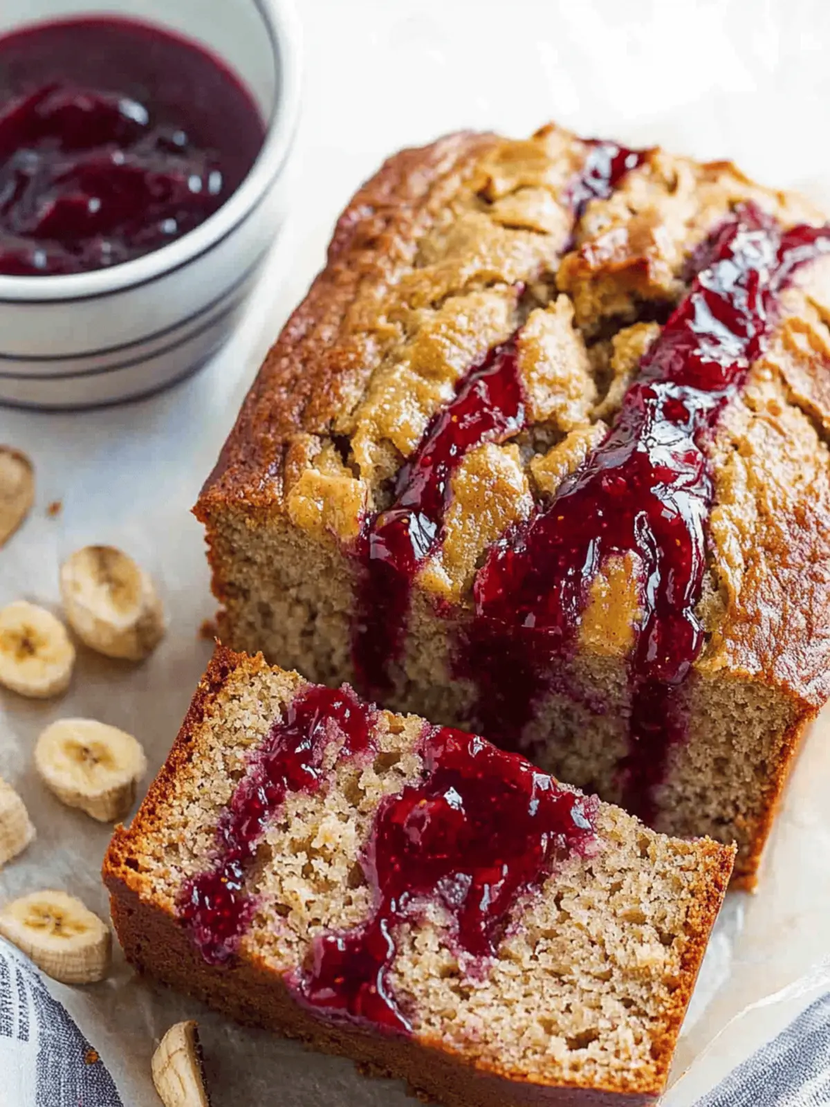 Peanut Butter & Jelly Banana Bread for a Nostalgic Bite