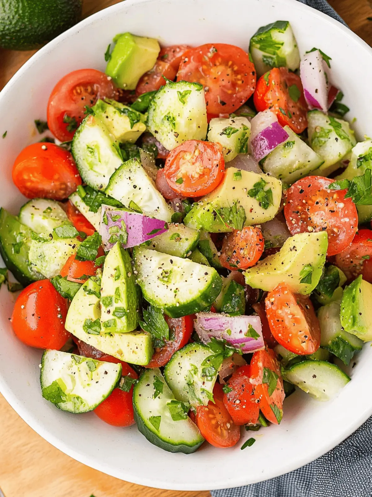 Crisp Cucumber Tomato Avocado Salad for Sunny Days Cucumber Tomato Avocado Salad