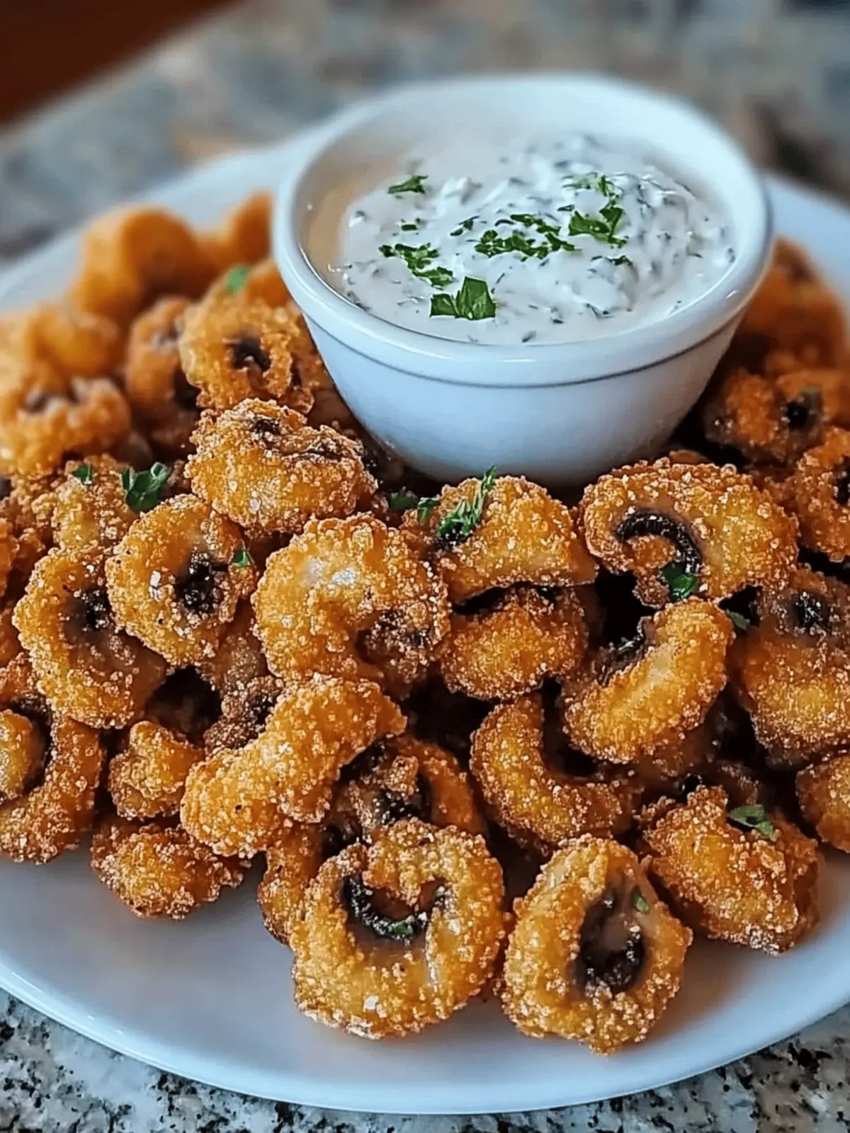 Crispy Fried Mushrooms with Cool Ranch Dip