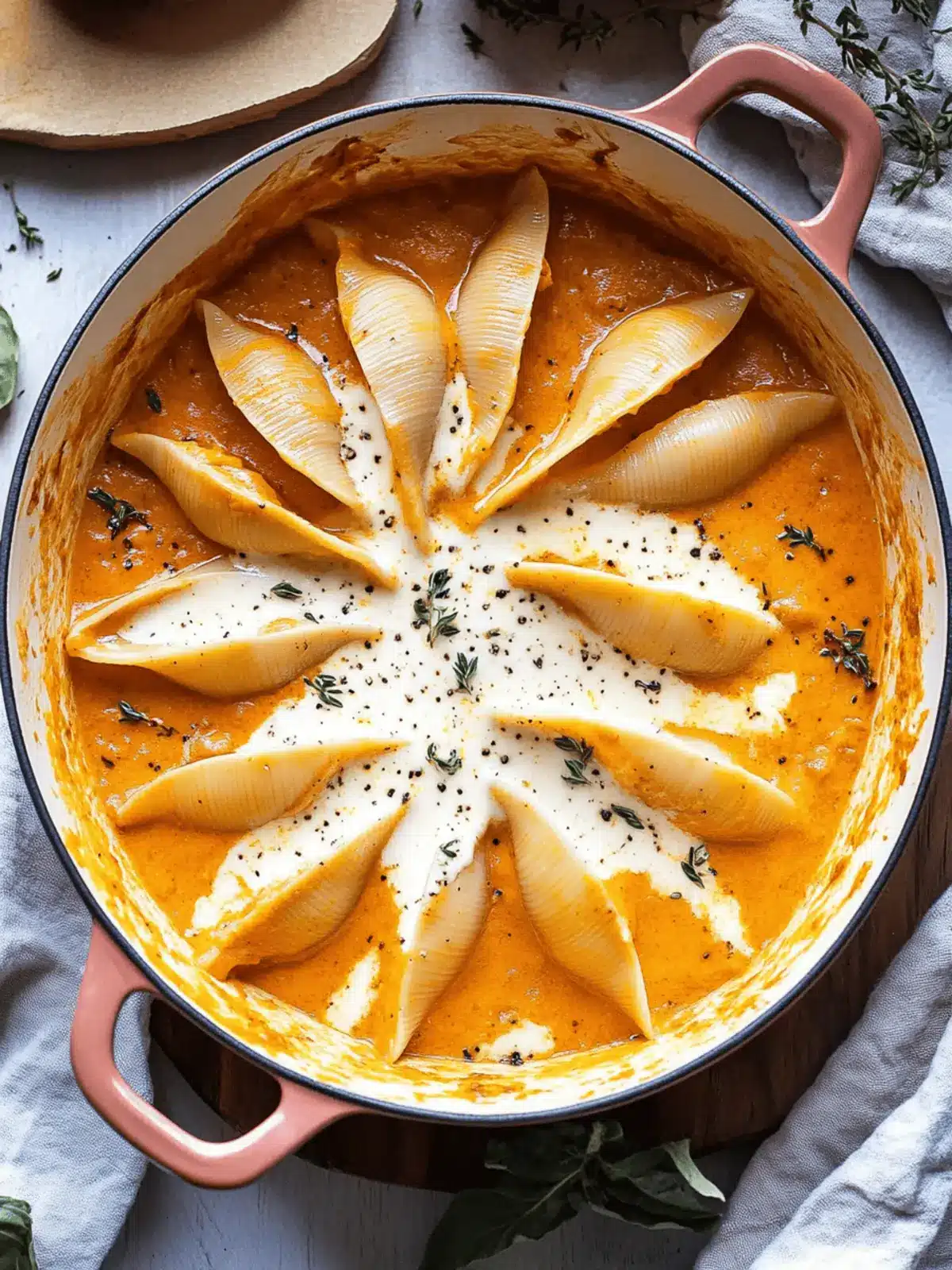 Stuffed Shells With Pumpkin Cream Sauce