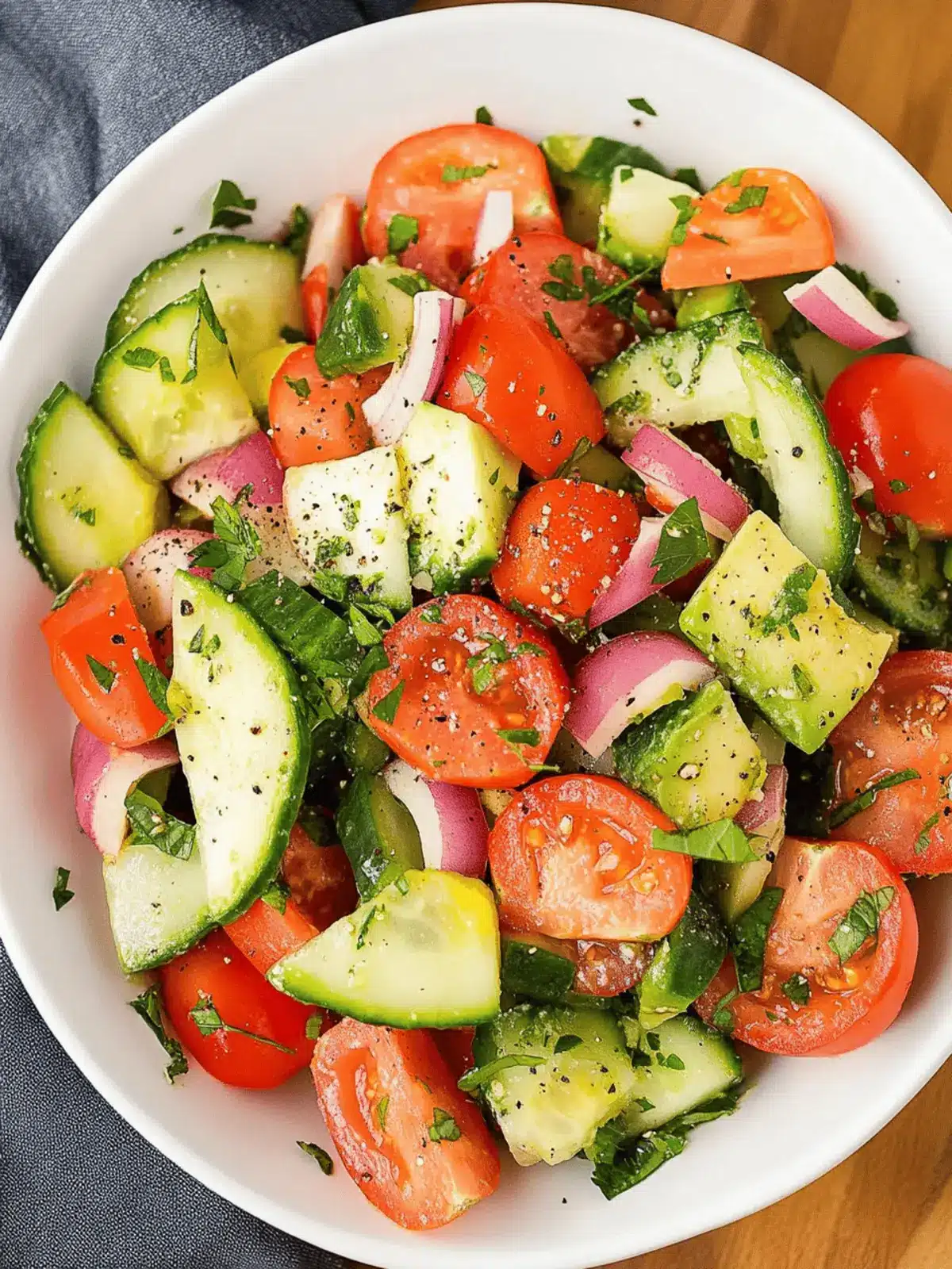 Cucumber Tomato Avocado Salad