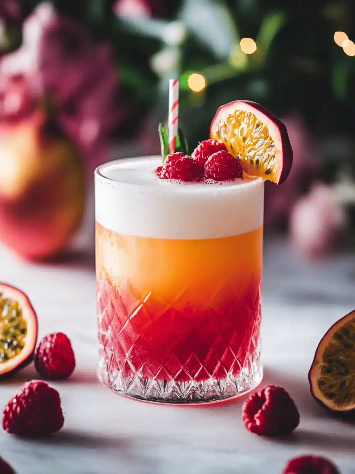 Raspberry Passionfruit Tequila Sour - Sip into Tropical Bliss
