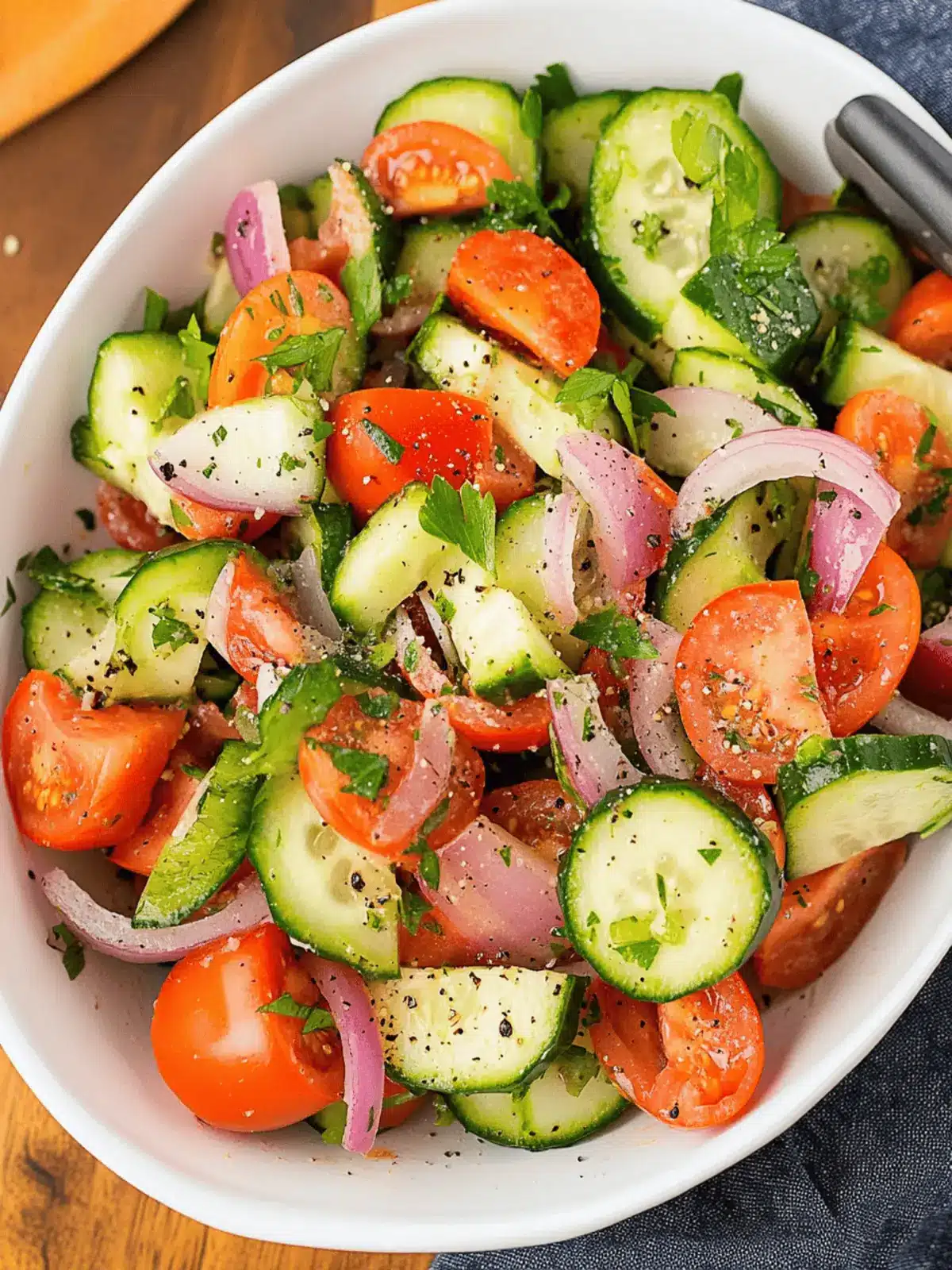 Cucumber Tomato Red Onion Salad