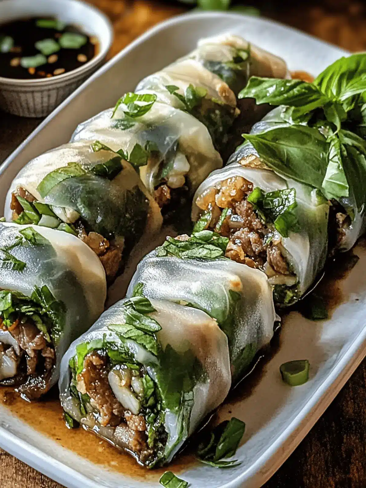 Thai Basil Beef Rolls