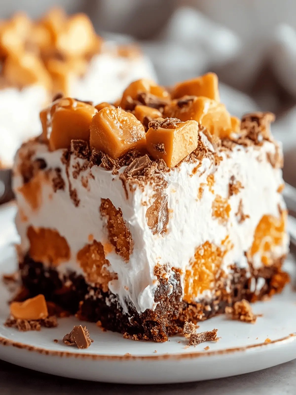 Butterfinger Poke Cake