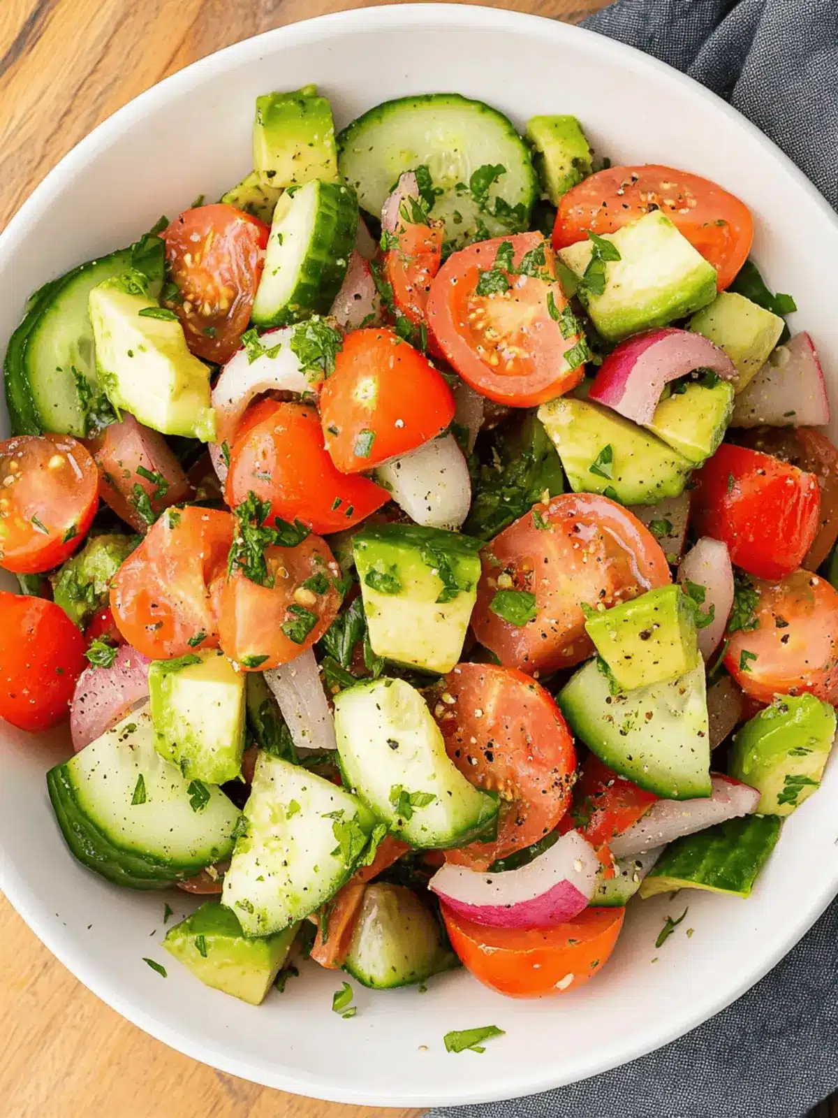 Cucumber Tomato Avocado Salad