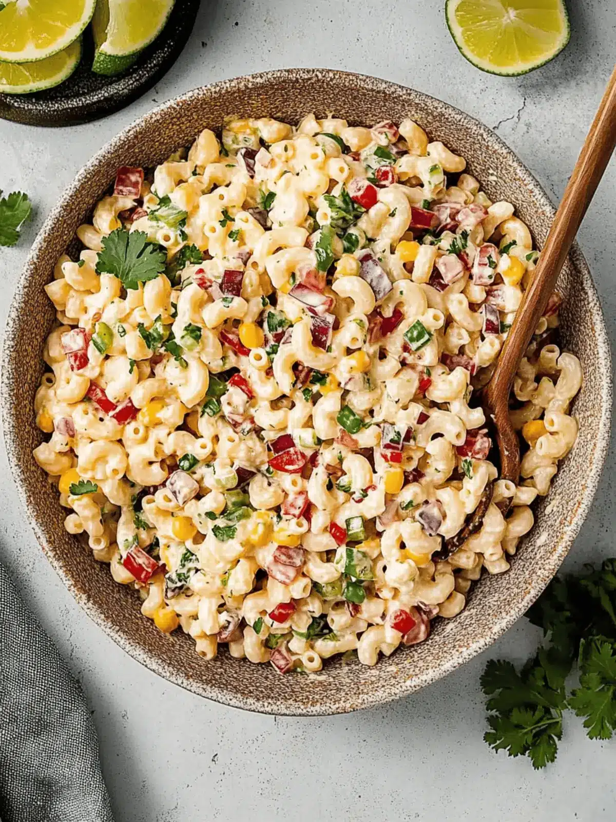 Zesty Mexican Macaroni Salad with Creamy Avocado Dressing