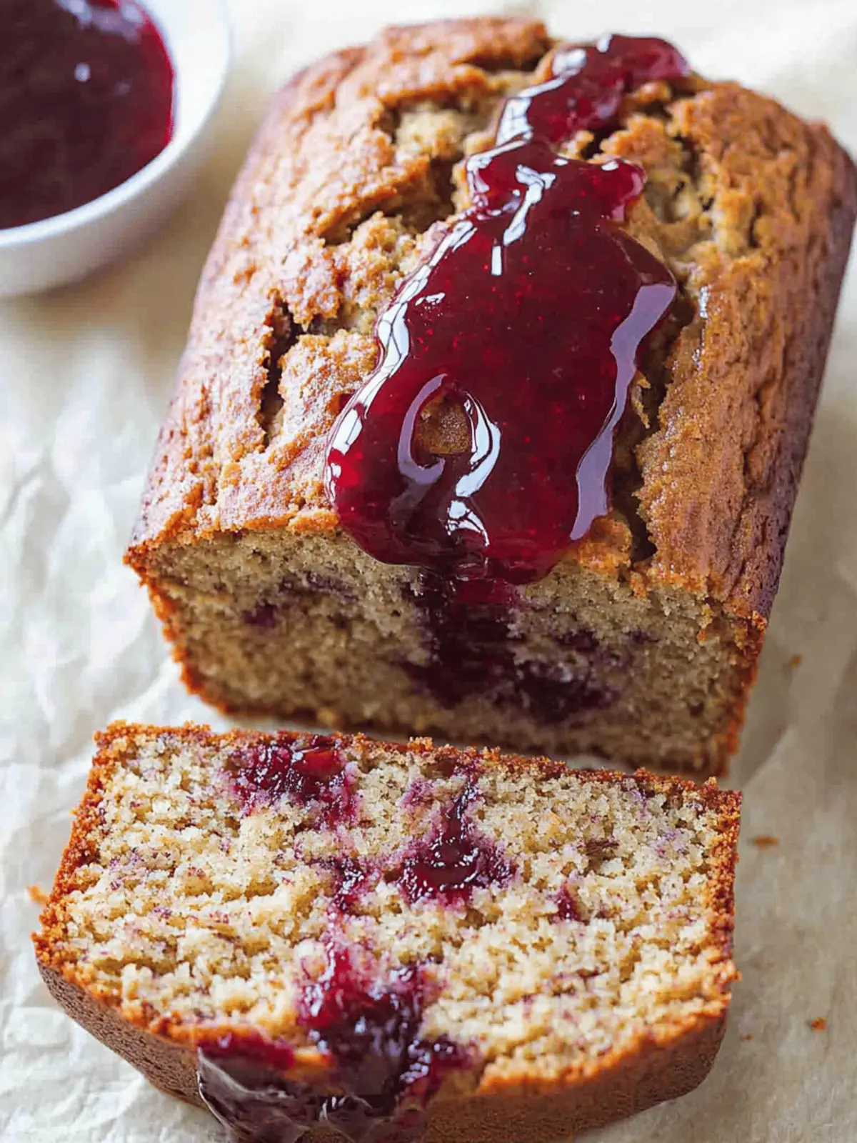 Peanut Butter & Jelly Banana Bread