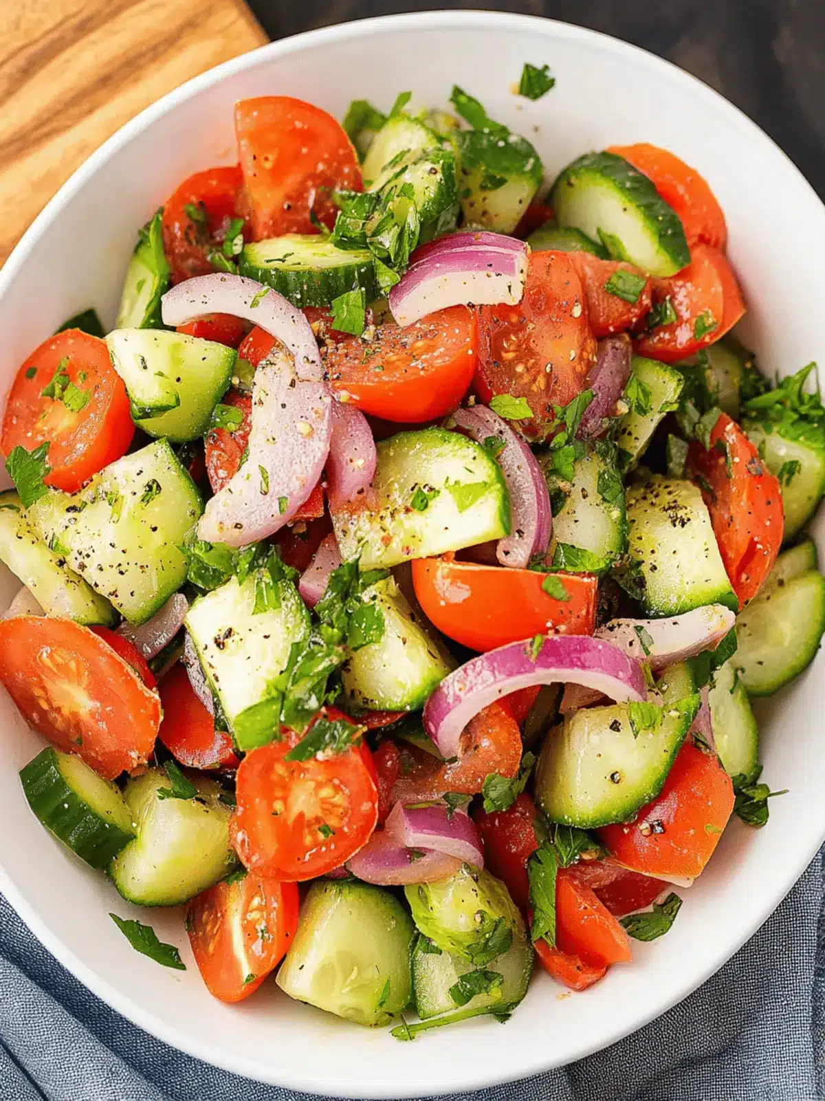 Cucumber Tomato Red Onion Salad