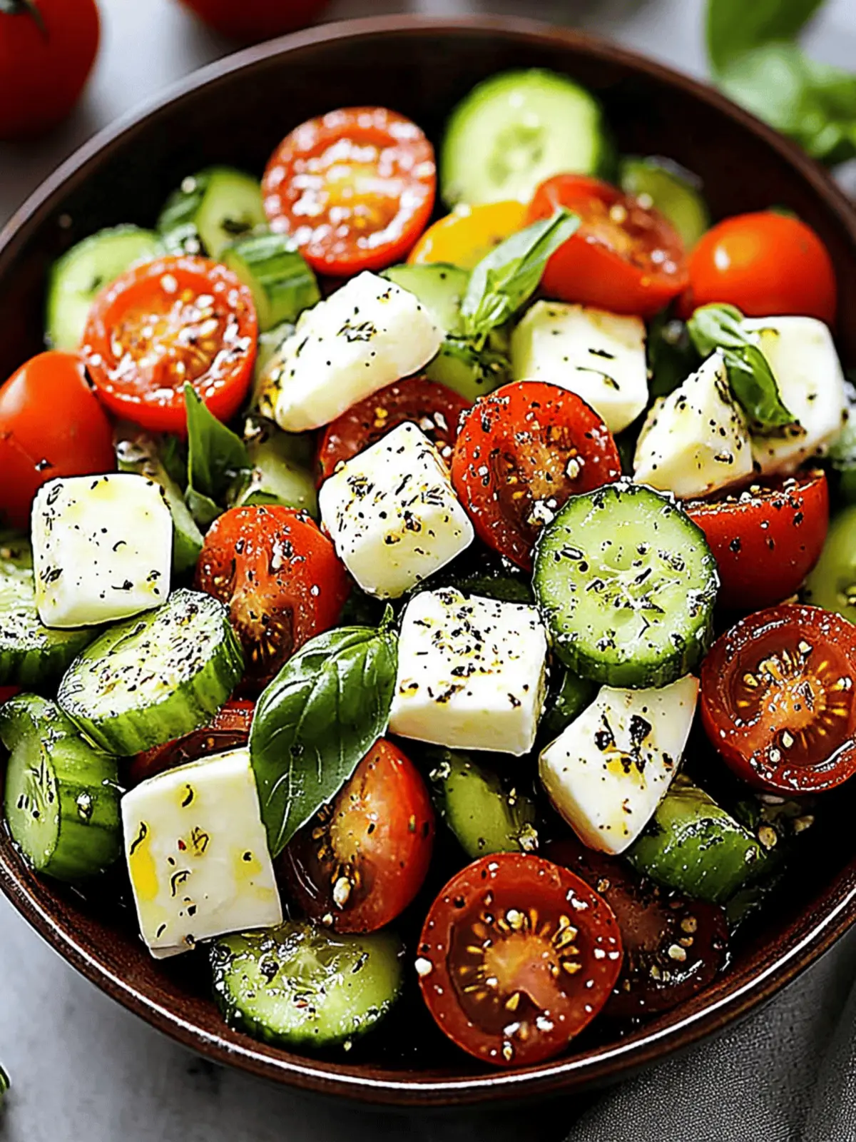 Tomato Cucumber Mozzarella Salad