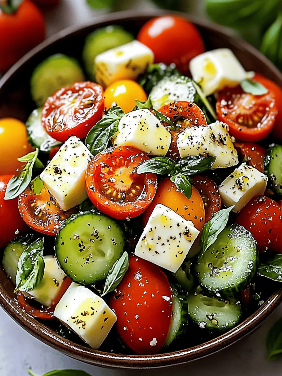 Tomato Cucumber Mozzarella Salad