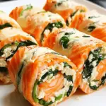 Spinach & Feta Stuffed Salmon Pinwheels